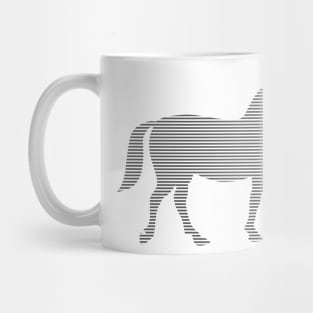 Horse - strips - gray and white. Mug